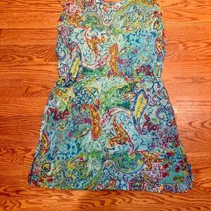 Lauren Ralph Lauren Woman's Cover Up Multicolor Paisley V-Neck Cotton Size S